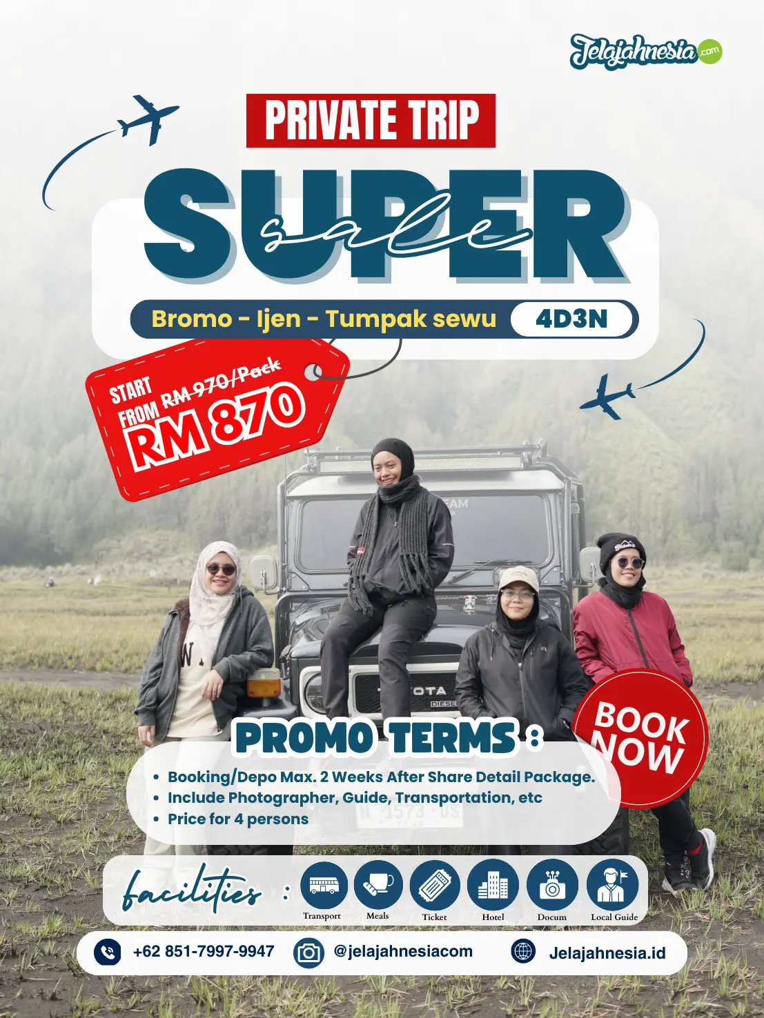 Bromo ijen tumpak sewu 4D3N